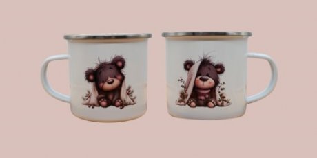 Emaljekopp "Grå Bamse"