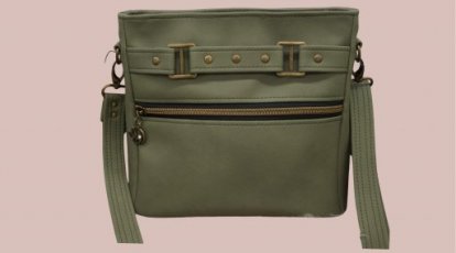 Trekantveske - Grønn / Antikk Bronse